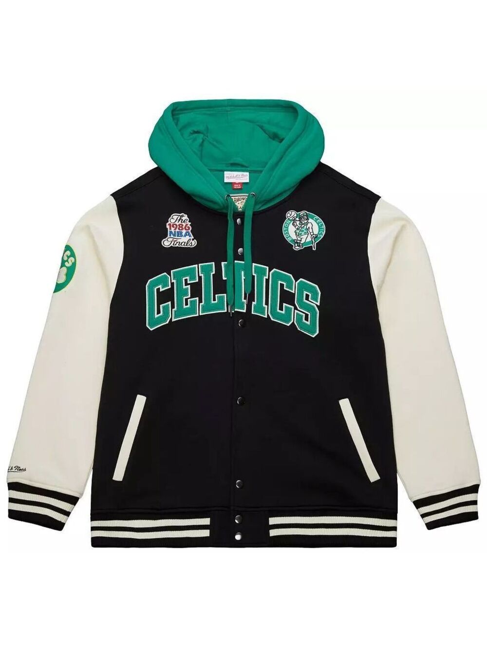 Mitchell & Ness Men's Boston Celtics Black Courtside Fleece Jacket